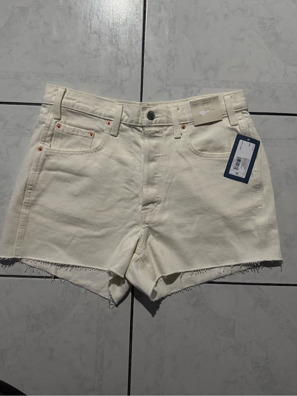 Universal Thread Cream Denim Cutoff Shorts
